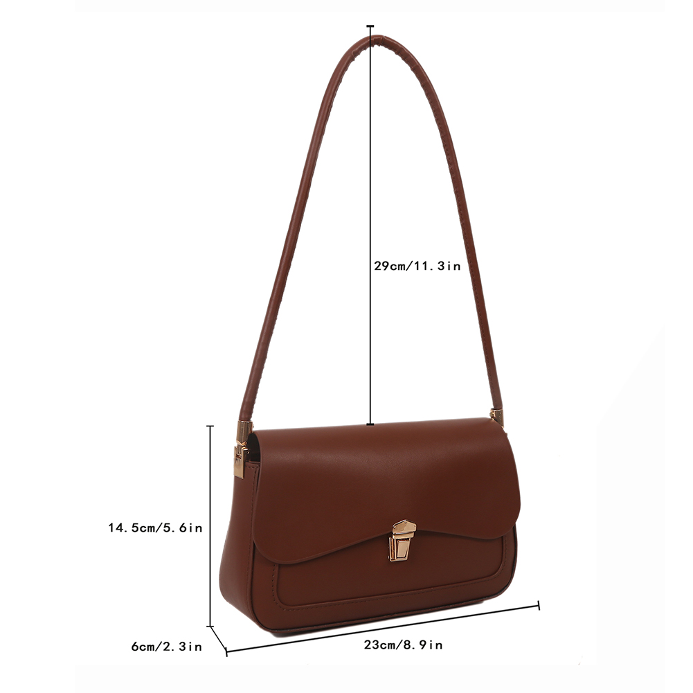 Women Versatile Armpit Bag PU Leather Minimalist Shoulder Bag Solid Color Leisure Underarm Bag Daily Bag for Ladies