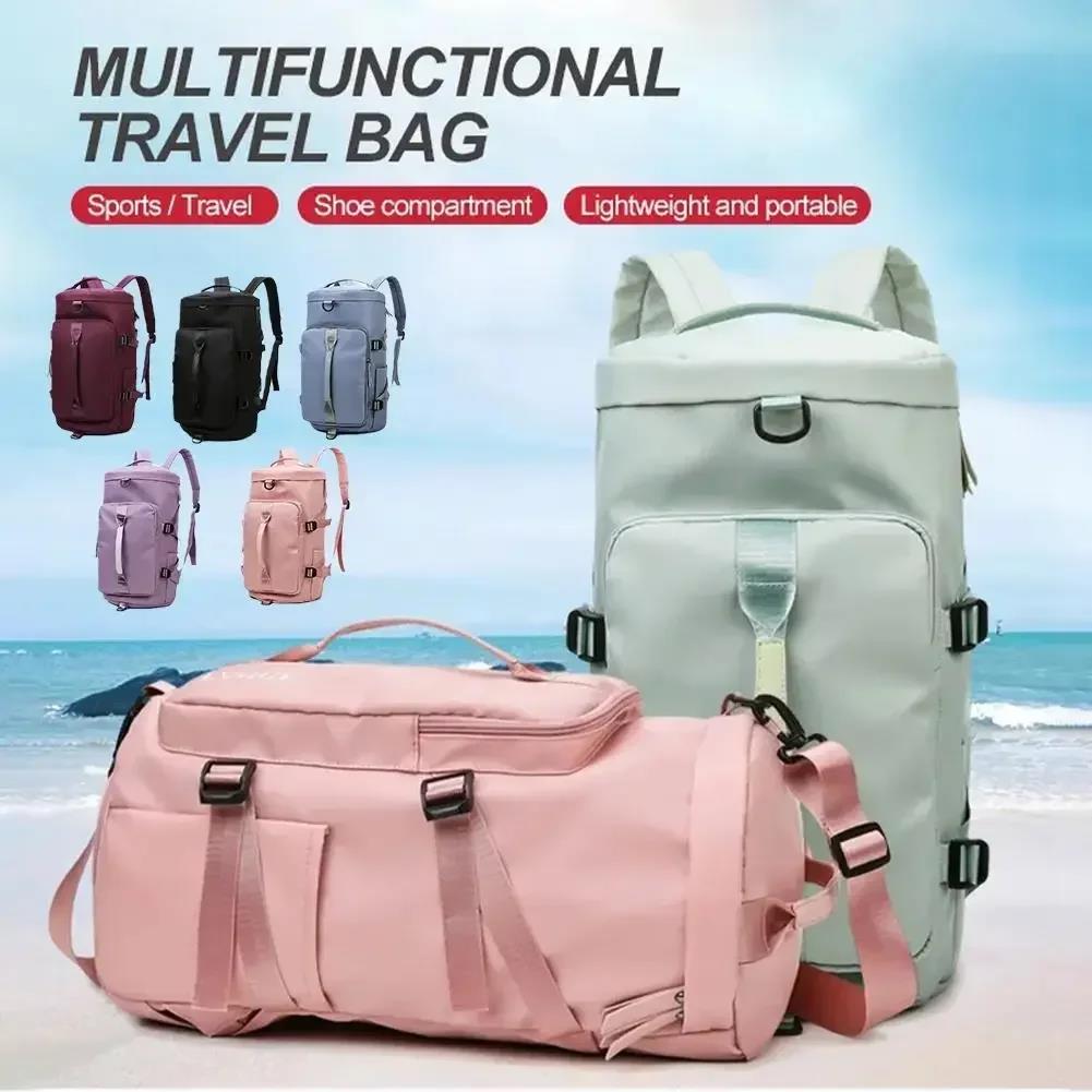 Large Capacity Storage Bag Travel Bag Tote Carry On Duffel Luggage Waterproof Backpack Handbag Oxford Shoulder Women