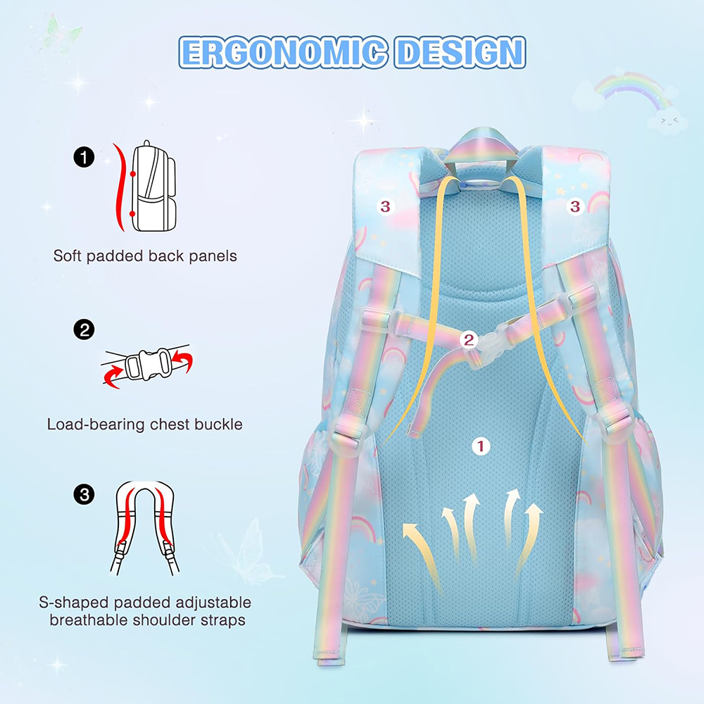 Butterfly Girls Backpack For School Children Kids Backpack for Girls School Backpack Waterproof Bookbag for Elementary School