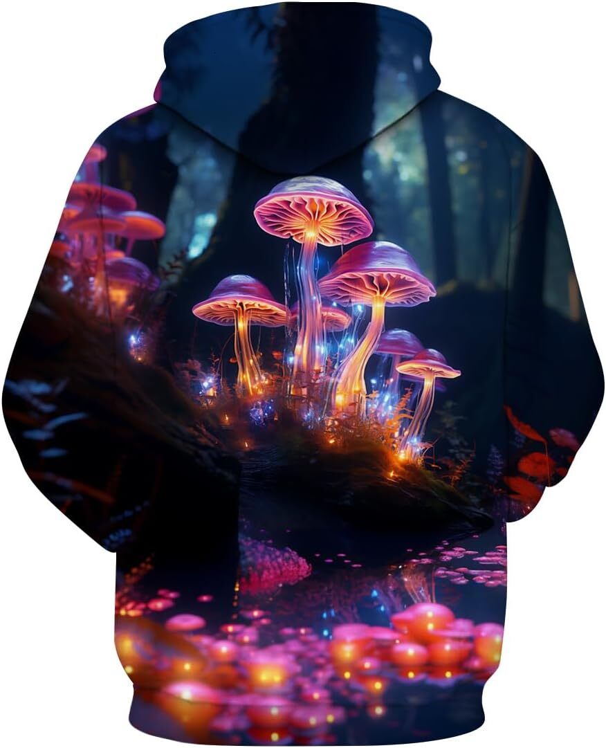 Hoodie for Mens Womens Funny Mushroom Hoodie Fungi Graphic Sweatshirt Graphic Cool mushroom pattern