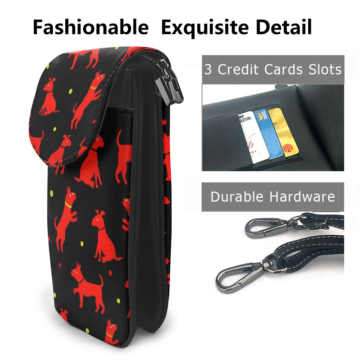 Women Over The Shoulder Small Flap Crossbody Bags Cartoon Dog Animal Prints Messenger Bag for Girl Handbag Ladies Phone Purse