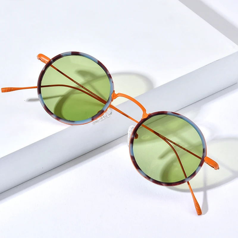 FONEX Acetate Polarized Sunglasses for Men Simple Fashion Color Circular UV400 Sunglasses for Women F85844T Sunshade 241106