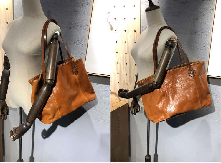 OLOEY Thick vegetable tanned cowhide shoulder women retro leather handbag large capacity tote bag ladies shopping bags
