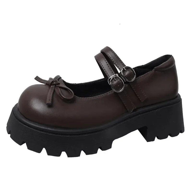 Casual womens shoes round toe shallow mouth pump platform fully matched womens shoes bow knot Oxford shoes comfortable shoes 241106