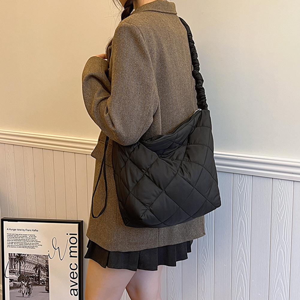 New Quilted Cross Body Bag for Women Handbags Large Puffer Tote Shoulder Bag Cotton Padded Pleated Puffy Shopping Women's Bags