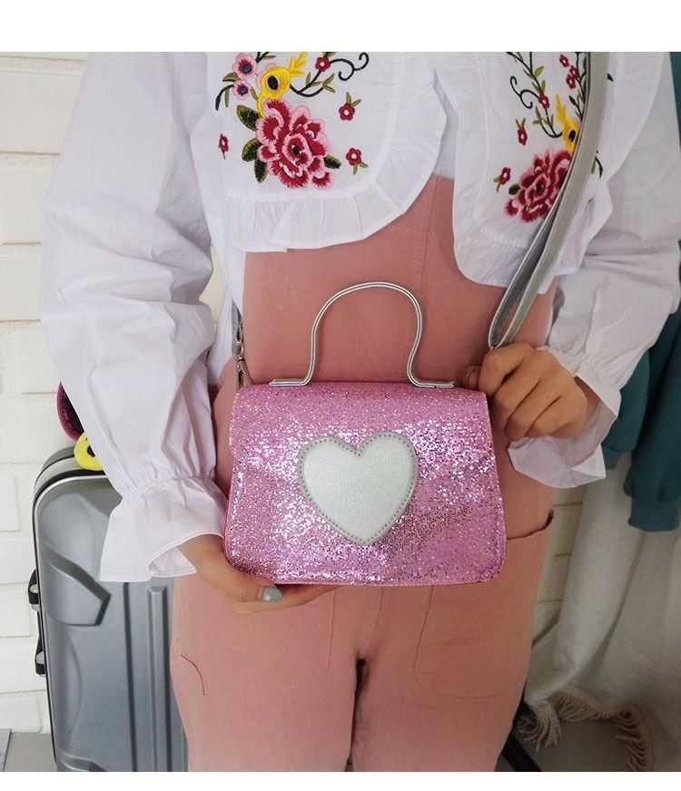 fashion Sweet Heart Silver Red Envelope Bag Small Shoulder Messenger Bag Crossbody Bags for Girls