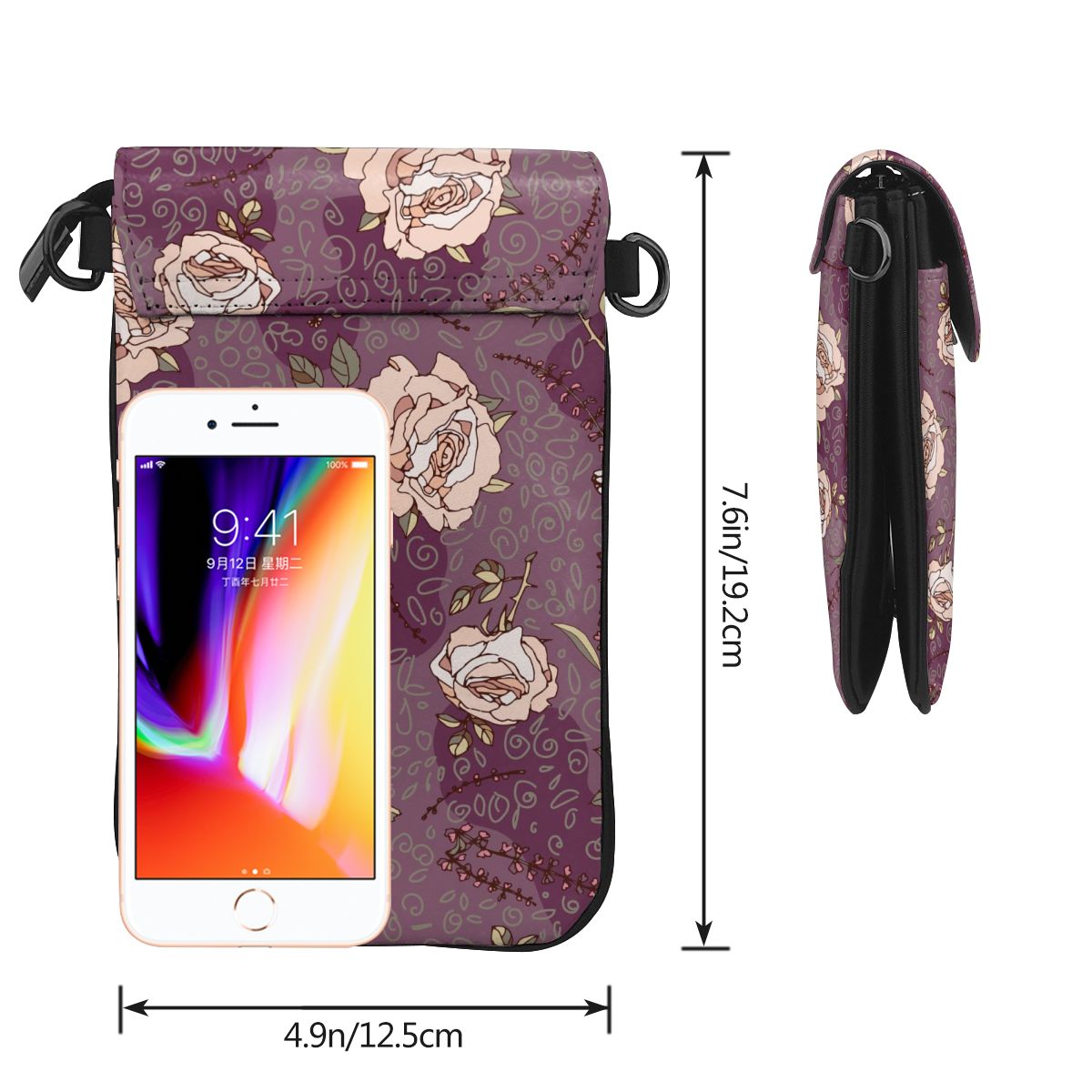 Flower Pattern Cross Body Bag Women Travel Shoulder Bag Female Purse Adjustable Strap PU Leather Handbag sac femme bolsos mujer