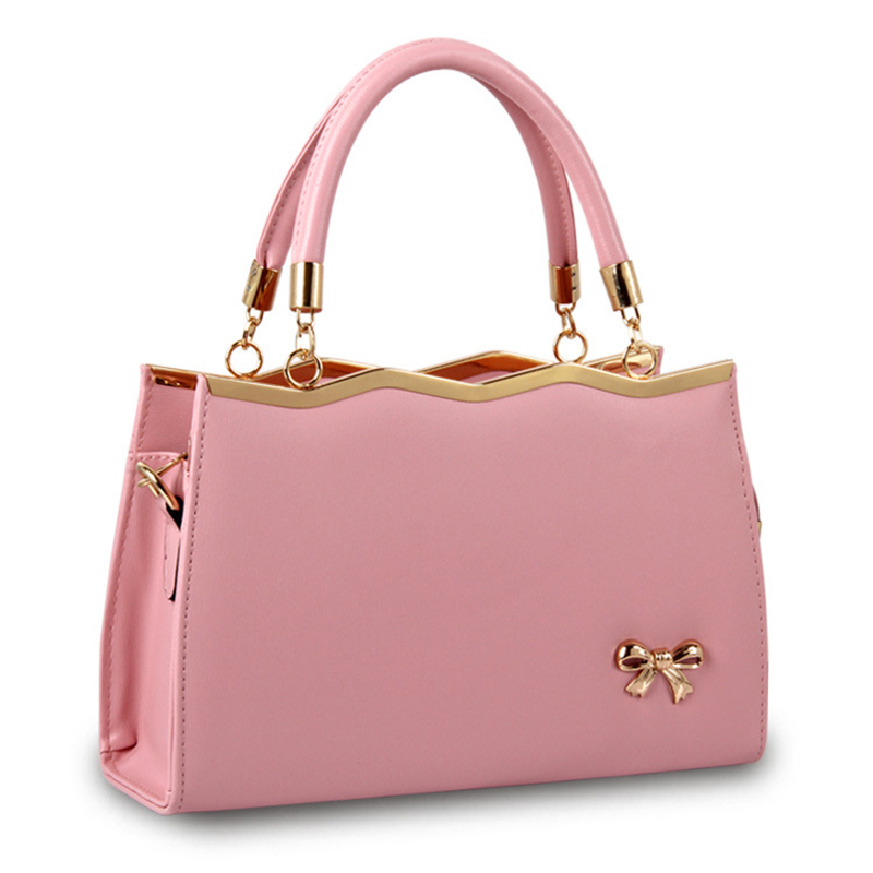 Women's Fashion Shoulder Bags 2022 New PU Leather Bow Solid Handbags Ladies Casual Large Capacity Square Bags Sac A Main Femme