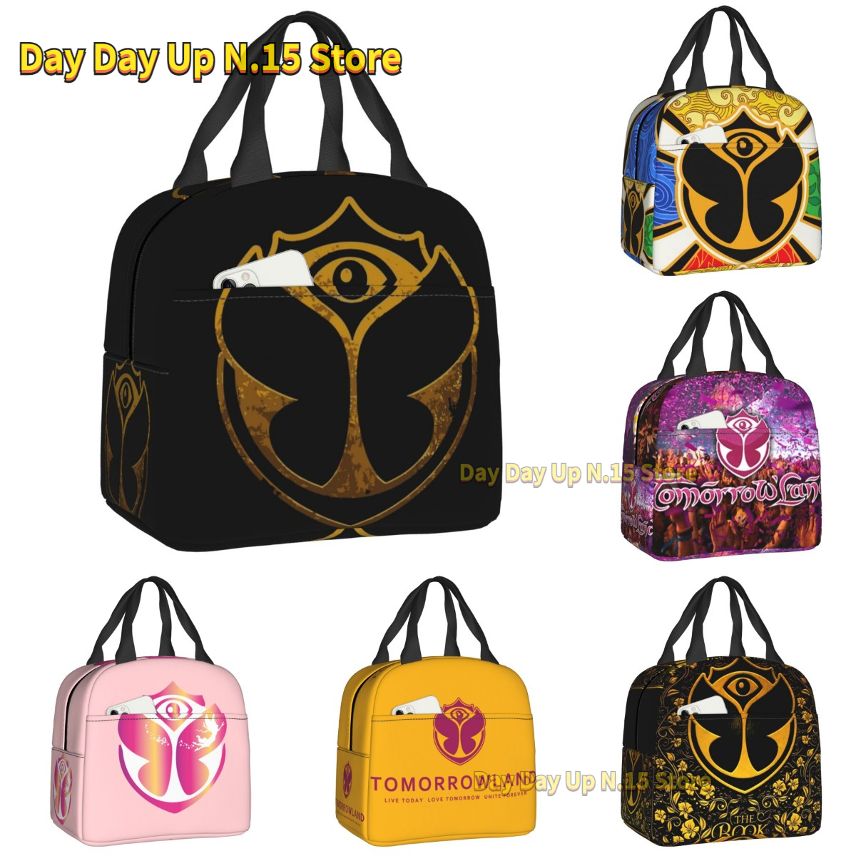 Tomorrowland Insulated Lunch Tote Bag for Women Electronic Dance Funny Print Resuable Cooler Thermal Food Lunch Box School