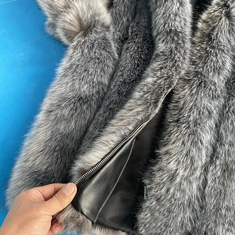 FANPUGUIZHEN Faux Fox Womens Fur Coat Thick Coat Fake Fur Leather Jacket Fashion Mink Coat Winter 241107