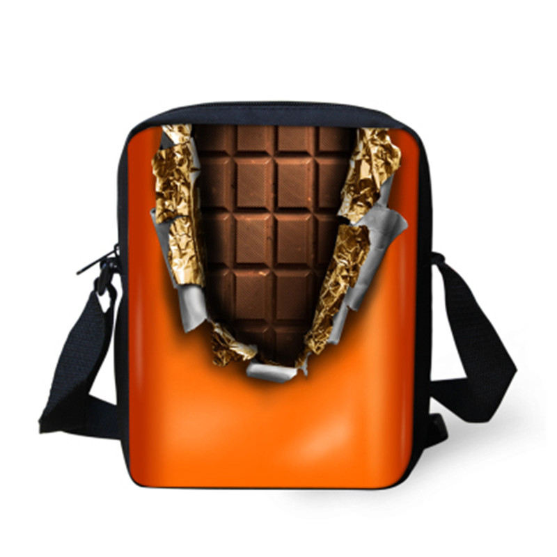 ELVISWORDS Chocolate Printing Crossbody Bags For Women Girls Fashion Shoulder Bag Messenger Bags Casual Travel Satchels Handbags
