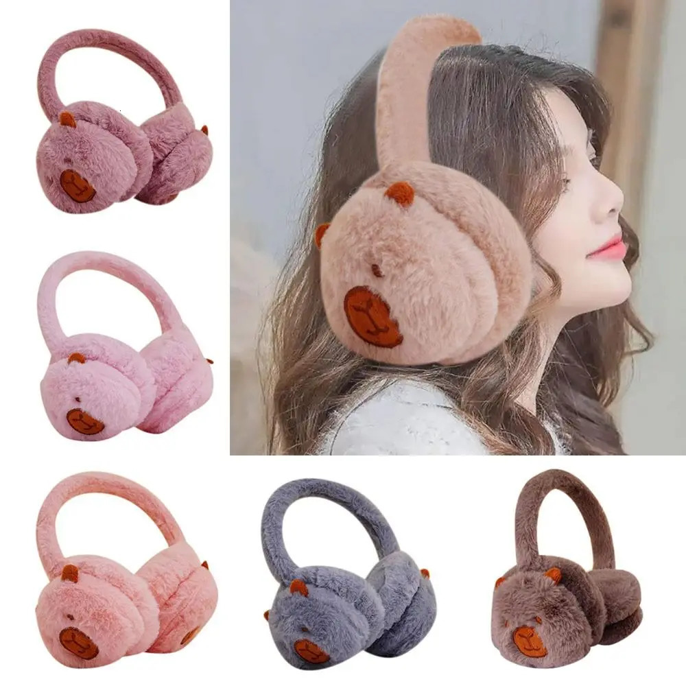 Warm Capibara plush earmuffs thick and soft earmuffs cold protection earmuffs 241107