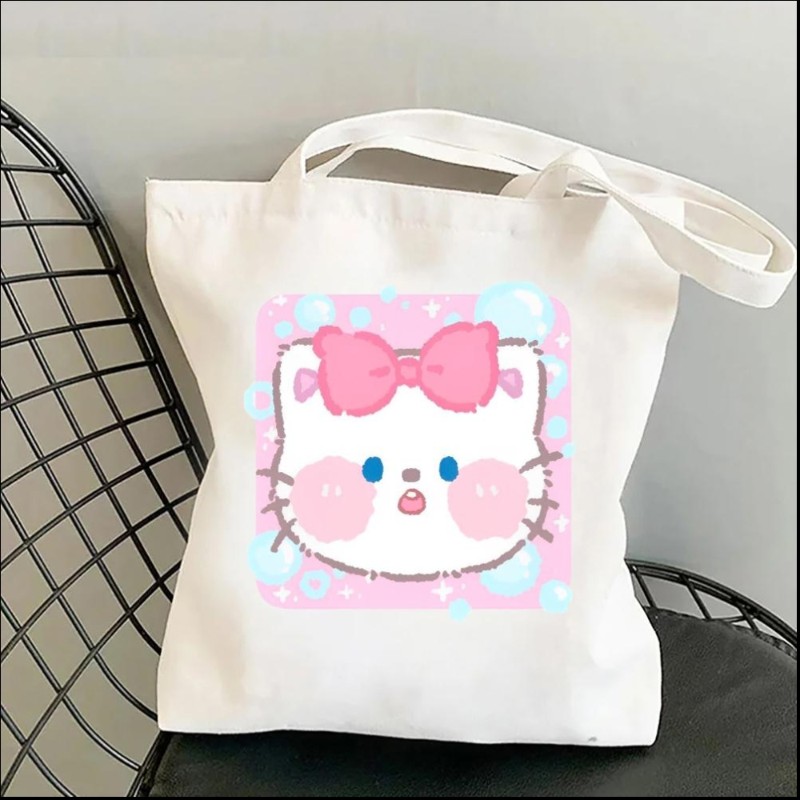 Small Animal Avatar Women Shoulder Bags Kawaii Shopper Shopping Canvas Bag Shoulder Bag Fashion Girl Handbags