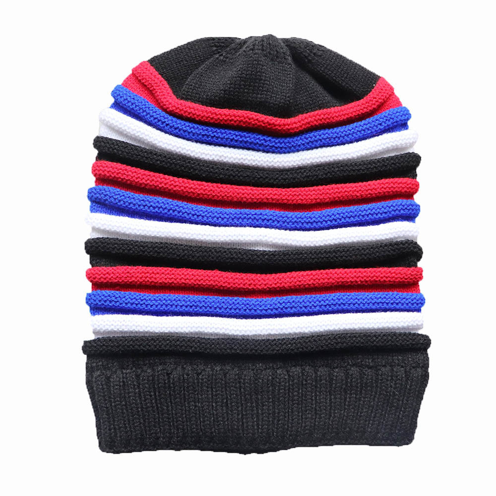 High quality design,Men's Women's Popular Autumn and Winter Colorful Stripe Long Rainbow Knitted Pullover Hat