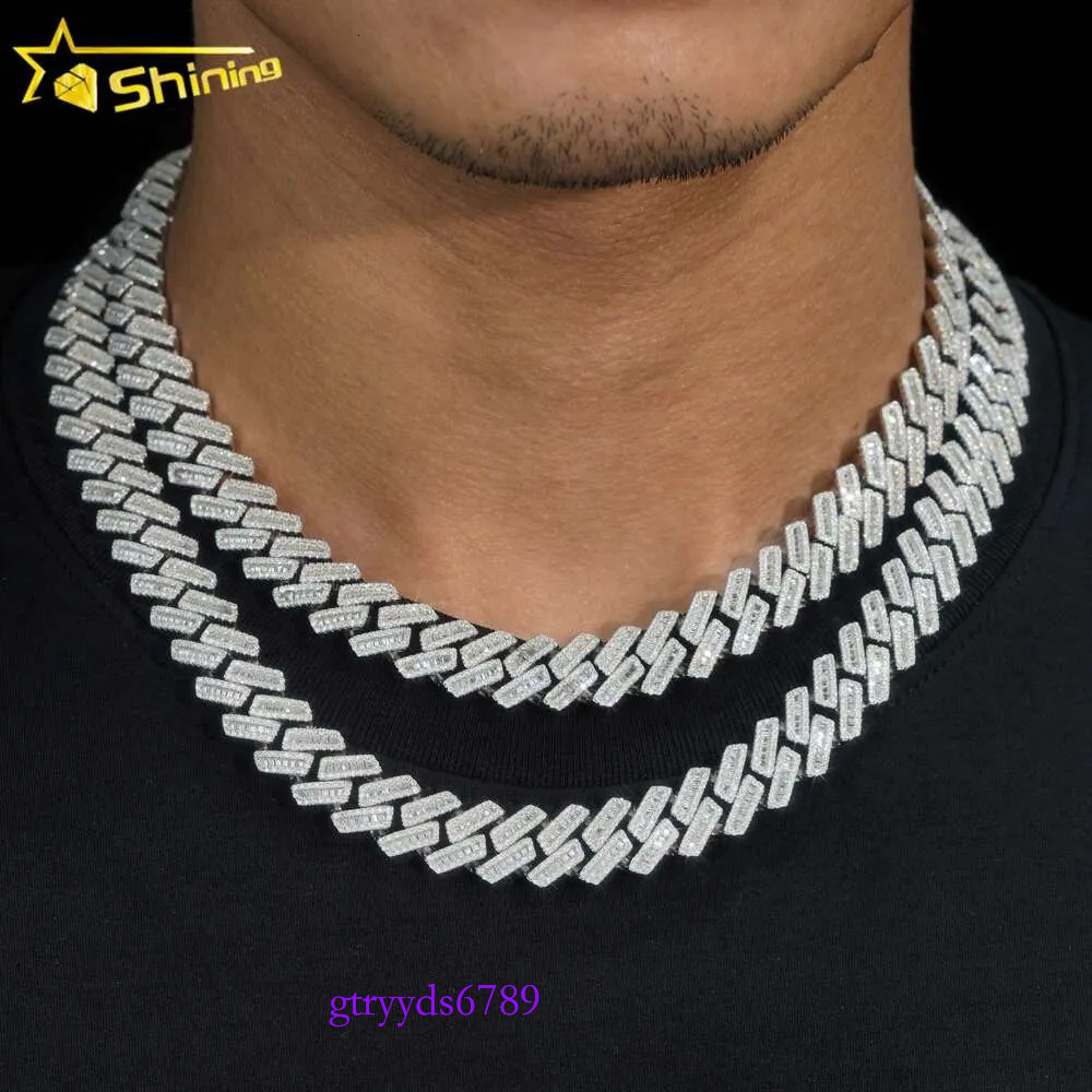 Necklace Jewelry Cuban k Chain Custom Vvs Moissanite 20MM Rhombus Iced Out Sterg Sier Pass Dia Test Hip Hop Chains for Men Jewelery