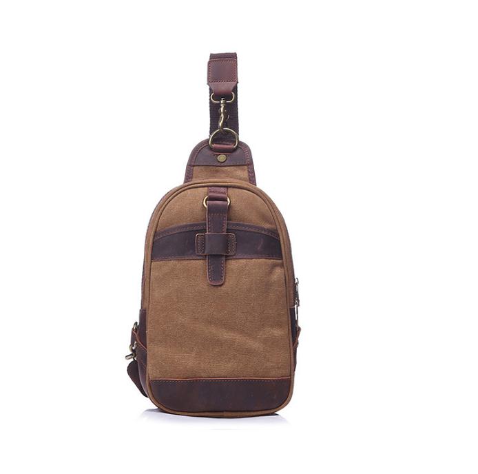 pinepoxp Vintage canvas/ Leather Men Waist Bag Male Packs Belt Loops Chest Bag Mobile Phone Holder Pouch Male Purse