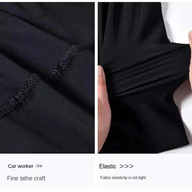 Summer Cool Ice Silk Mens Large Size Shorts Straight 5Point Pants Sports Baggy Beach Bermuda Casual M8Xl 240407