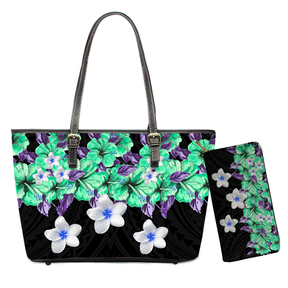 ELVISWORDS Luxury Designer Handbag Custom Tote Bag Wallet Purses And Handbags Set Flower Printing Shoulder Bags For Women Bolso