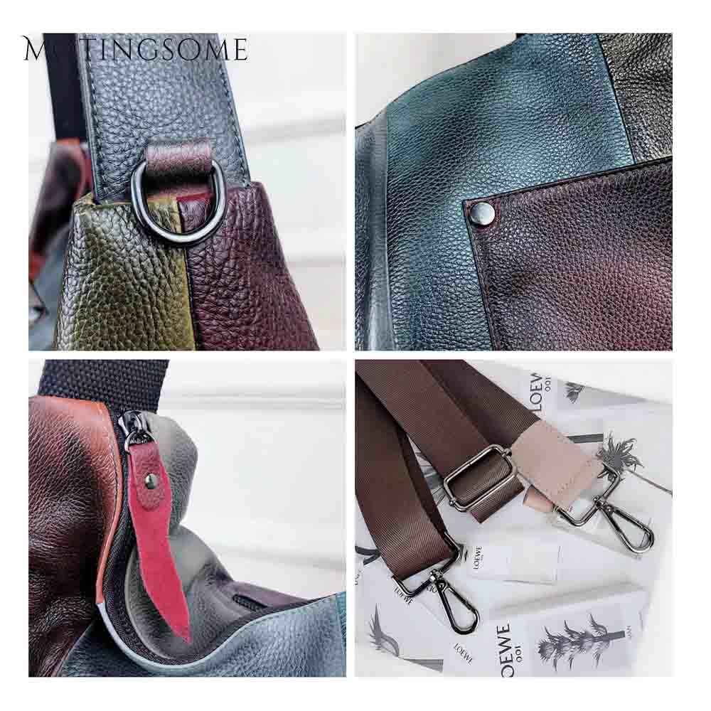 Patchwork Style Genuine Leather Women Tote Bag Cowhide Handbag Large Shopper Bag Fashion Bag Ladies Luxury Desgin Bag 2020 New
