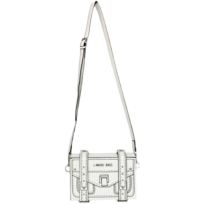 New Creative 2D Cartoon Box Bag Female Novelty Small Crossbody Bag for Women 3D Drawing Paper Comic Handbag Square Bags Unique
