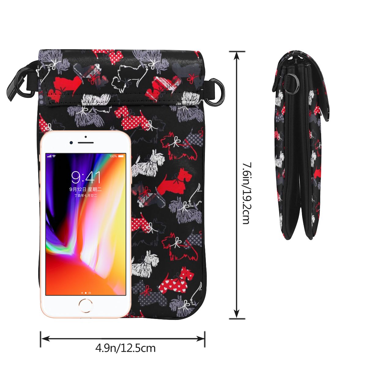 Westie Print Mini Purses And Handbags Scottie Terrier Phone Bags Leather Messenger Pouch Female Crossbody Shoulder Bag For Women