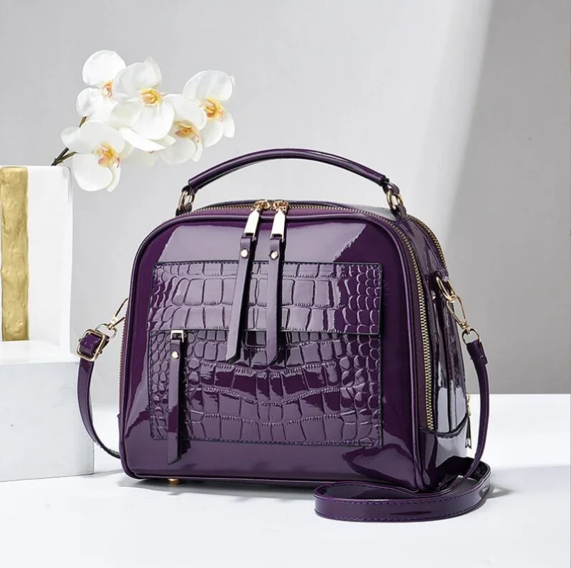 Fashion Handbags For Ladies - Bright Lacquer Leather Crossbody Bag, Versatile Shoulder Bag For Women, Daily Use New Free Delivery Designer Bag