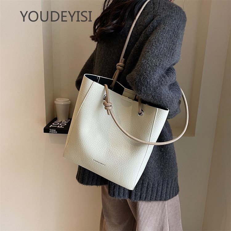 YOUDEYISI Magnetic Buckle PU Tote Bag: Sewing One-shoulder Female Bag