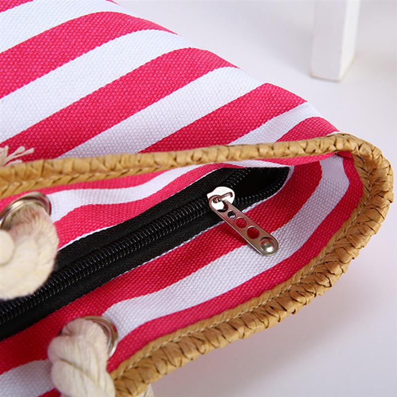 2019 New Beach Tote Bag Fashion Women Canvas Summer Large Capacity Striped Shoulder Bag Tote Handbag Shopping Shoulder Bags