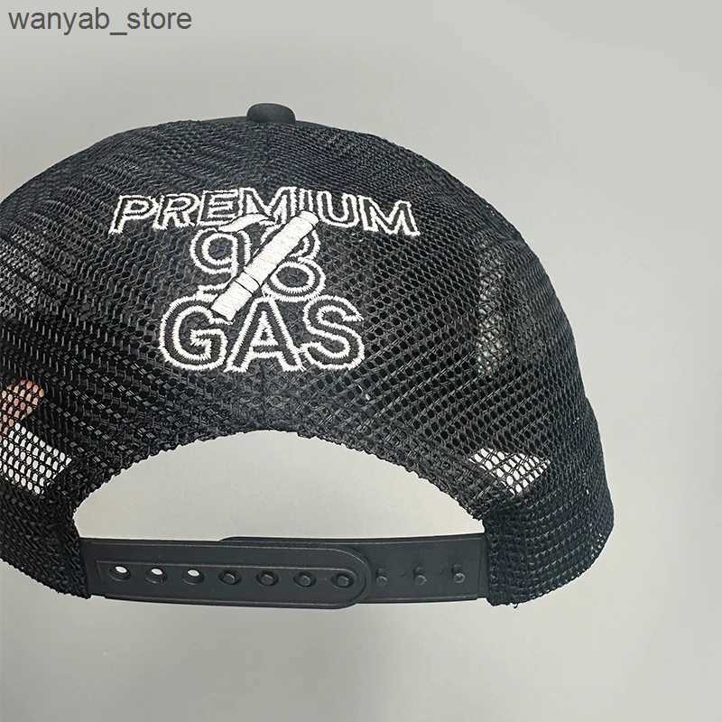 Ball Caps Gas Letter Embroidered Baseball Hat New Neutral Hip Hop Breathable Personal Sunshade Net Version Street Fashion Truck Hat L240910