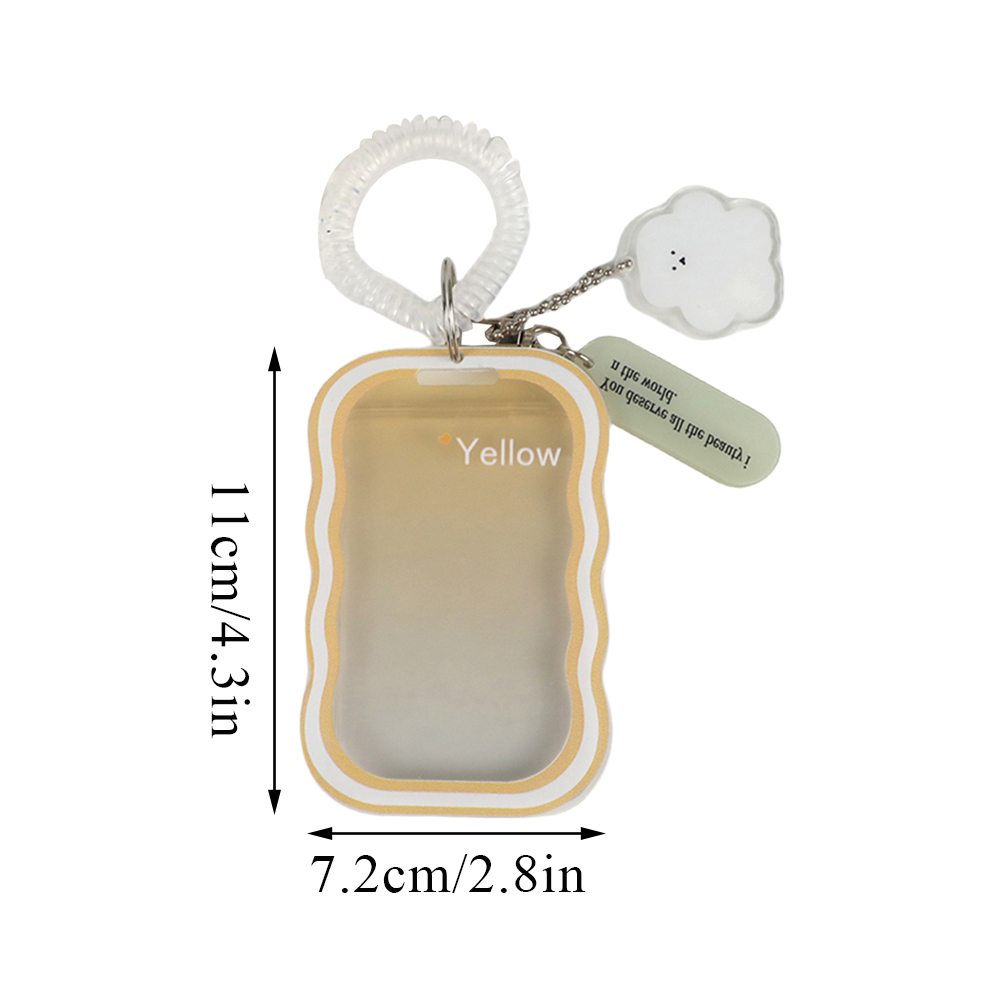 Fashion Wave Card Holder Cover Anti-loss Chain Bag Pendant Key Chain Transparent Photocards Protector Idol Photo Sleeves Girl