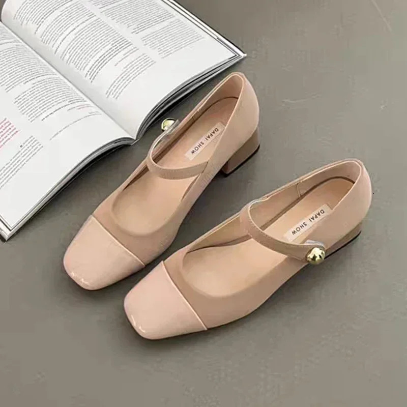 Square Toe Marie Janes High Heels Summer Womens Shallow Shoes er Dress Shoes Elegant Pump Women 241106