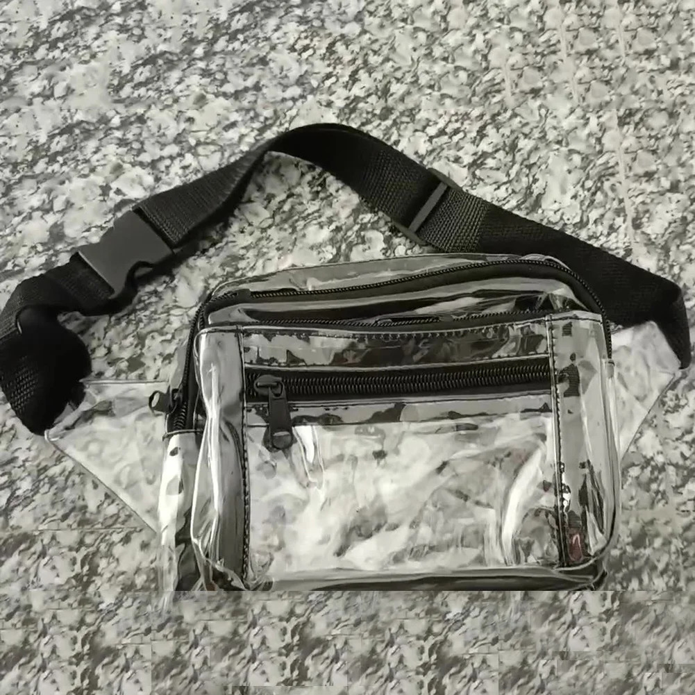 Womens Transparent PVC Chest Bag Waterproof Strap Bag Womens Toilet Messenger Bag 241106