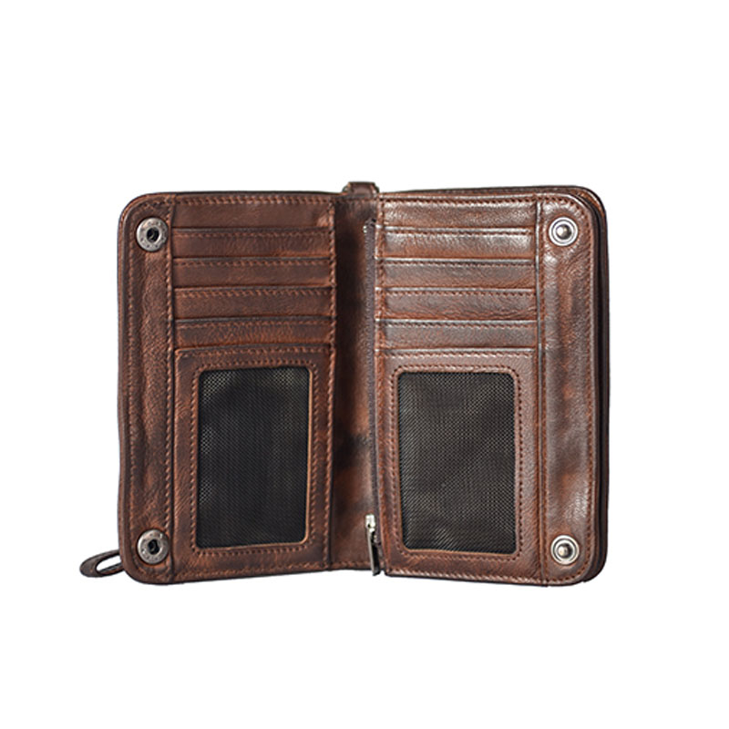 AETOO Handmade purse men's short vertical leather retro money clip female youth Japanese and Korean plant tanned lambskin to do