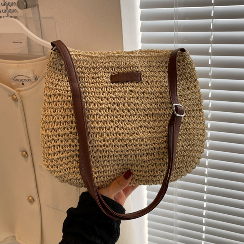 Ladies Crossbody Bag Fashion Straw Beach Holiday Shopping Woven Shoulder High-Capacity Handbag Messenger Purses For Women Bags