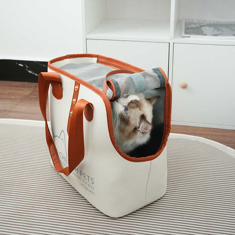 pet portable travel shoulder bag with large space, reflective breathable nylon at night, pet supplies cats and dogs 241115