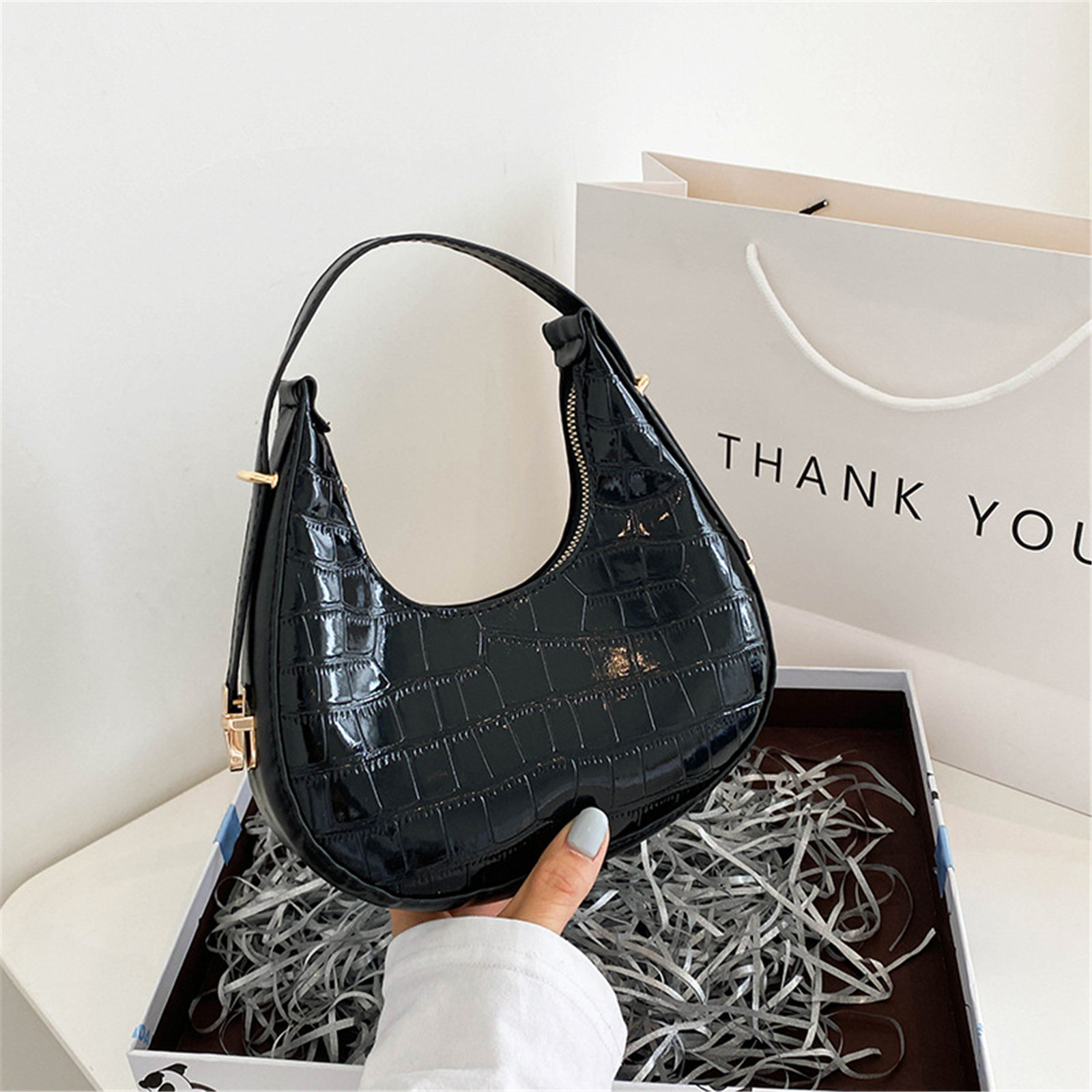 Fashion Stone Pattern Shoulder Bag Women'S Small Handle Underarm Bag Clutch Luxury Women'S Handbag Tote Bag Mini Dumpling Bag