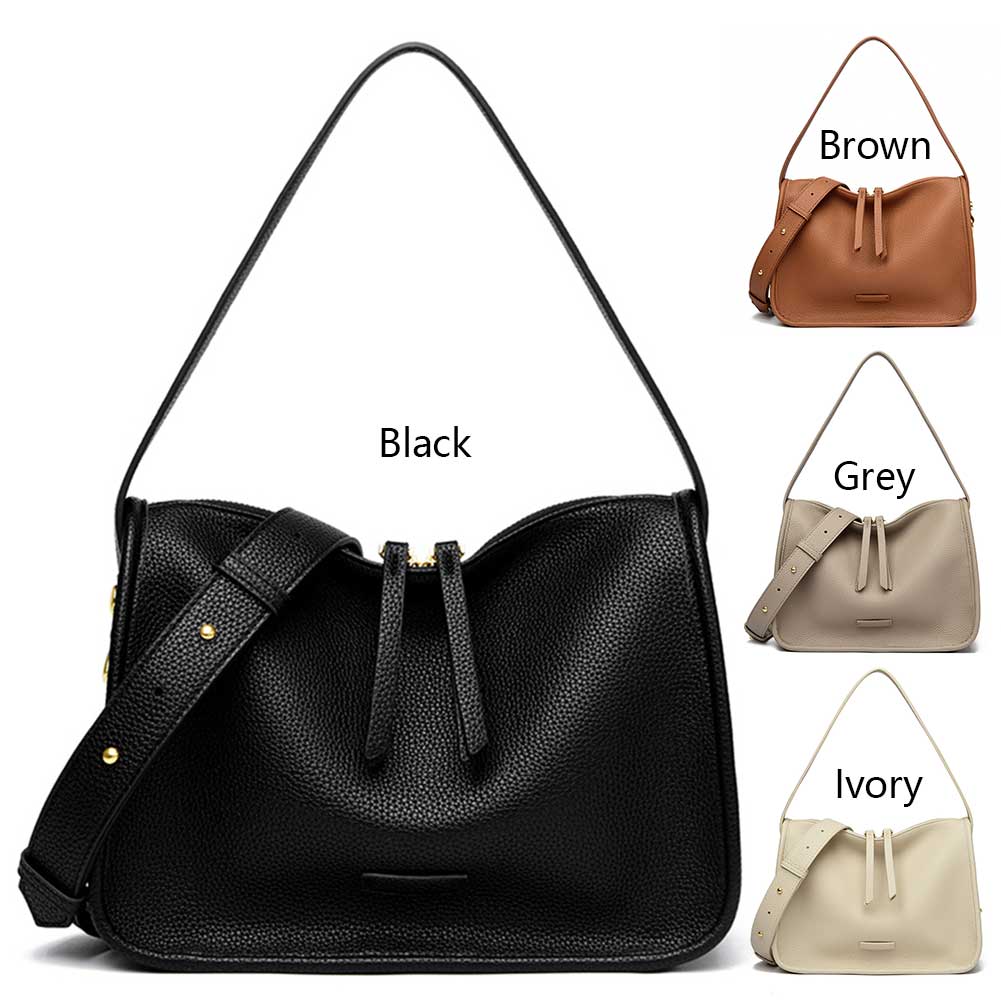 Retro Shoulder Bag Soft PU Leather Trendy Crossbody Bag with Detachable Adjustable Strap Shoulder Purse Satchel Purse for Women