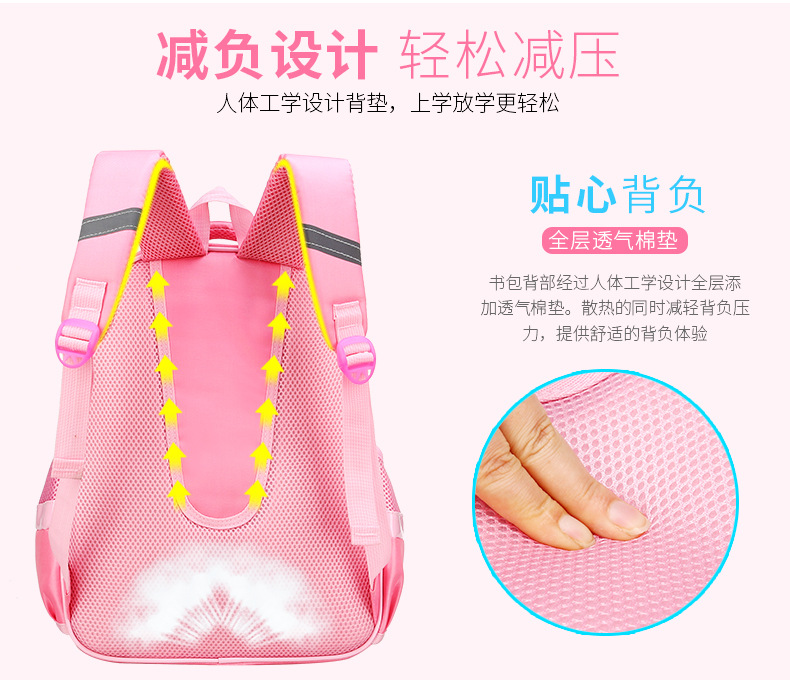 2-piece Korean Version Bow Elementary School Children's Backpack Girls Handheld Large Capacity Waterproof Protecting The Spine