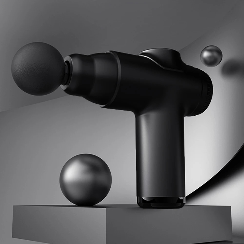 Electric Chiropractor Body Massager 30 Speeds Muscle Gun with 4 Heads Percussion Massage Device LCD Display for Athletes 241106