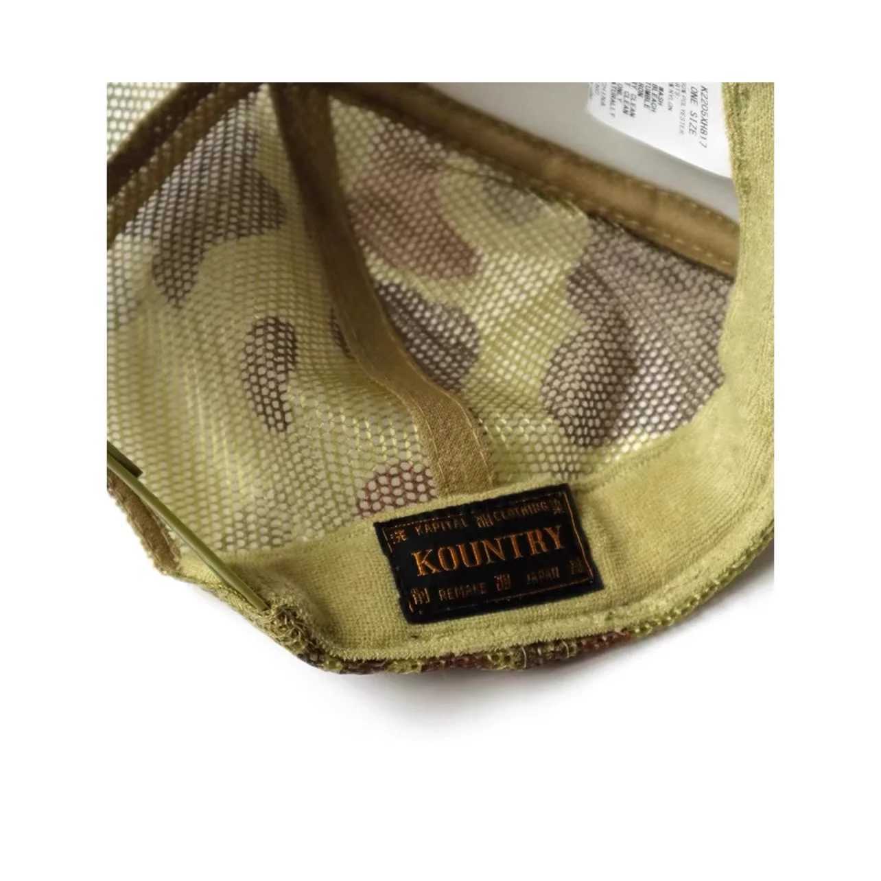 Snapbacks 22AW KAPITAL Hirata Kazuhiro camouflage foam printed mesh breathable splicing baseball cap S241167