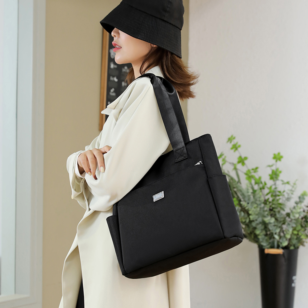 Female Hand Bag Nylon Commute Bag Multi-Pockets Large Capacity Casual Fashion Portable Simple Elegant for Weekend Vacation