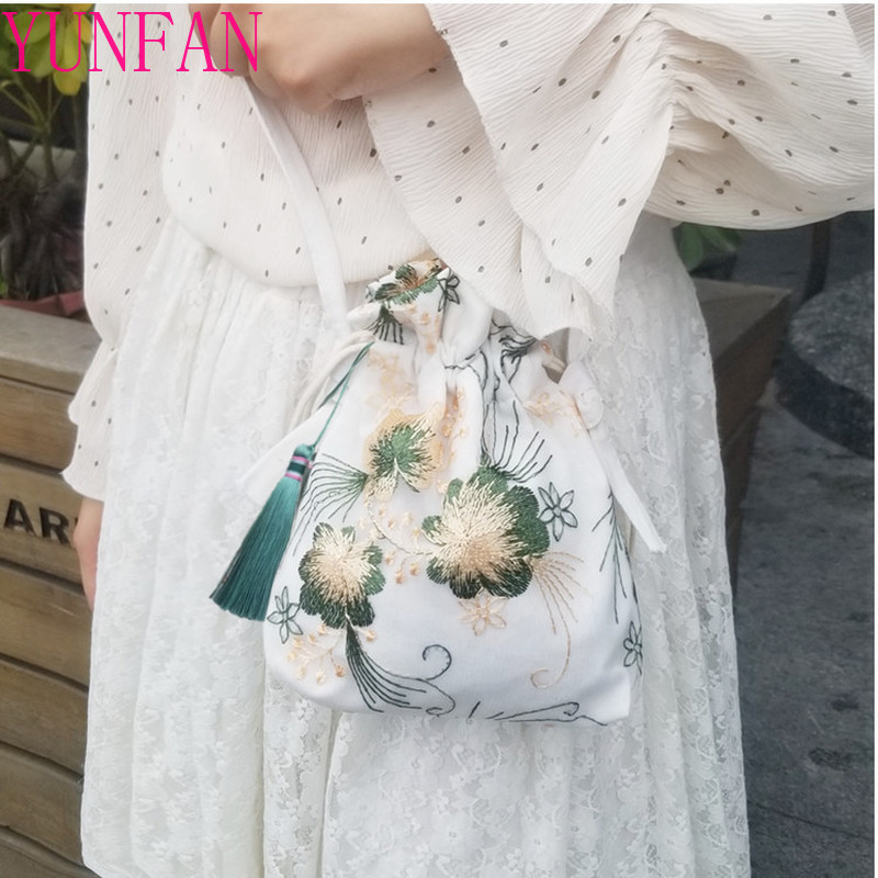 Canvas New Bags Ancient Style Hanfu Chinese Style Fairy Embroidery Crossbody Bag Shoulder Mini Bag with Costume Cloth Purse