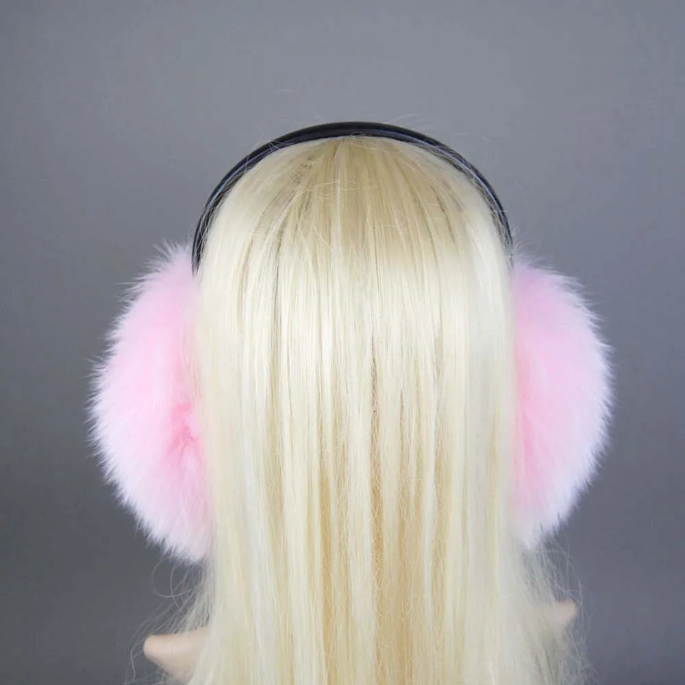 Winter Cool True Fox Fur Eartips Plush Anti Noise Eartips for Girls Accessories Women Warm Earphones Warmer 241107