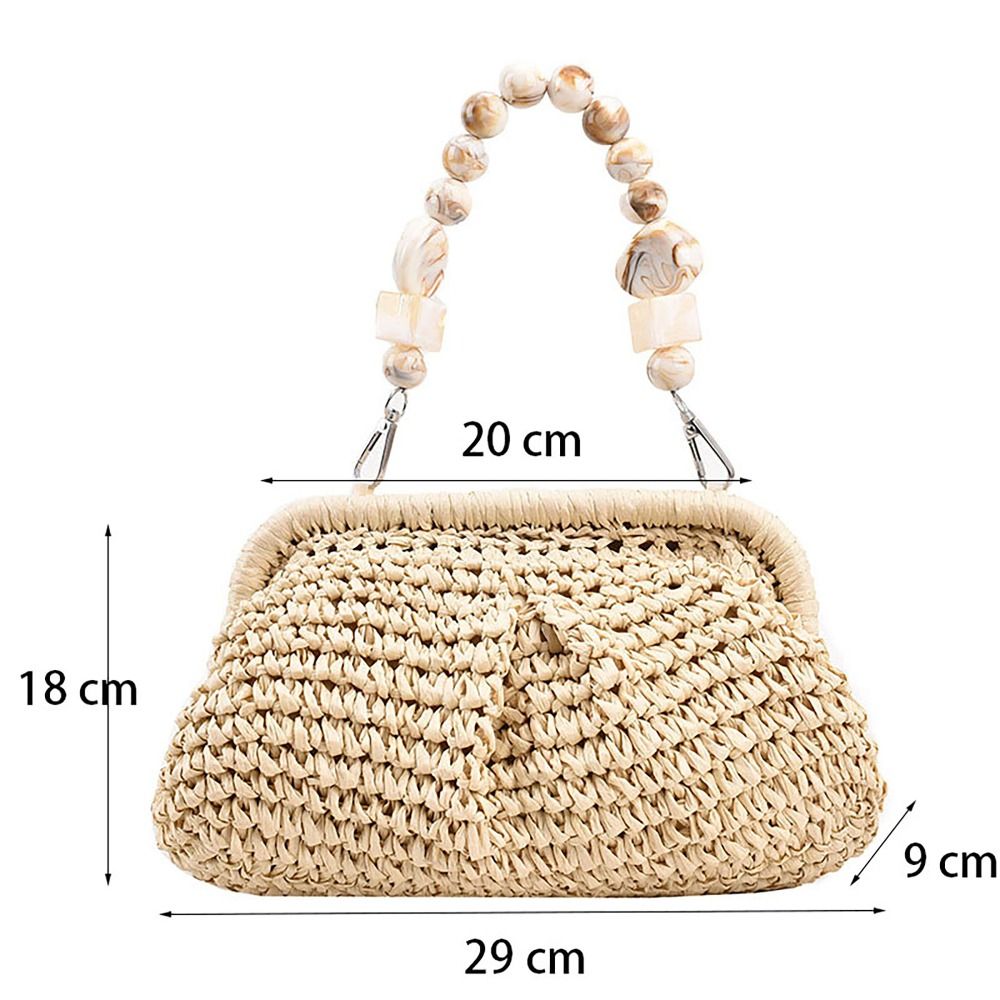 Straw Weaving Beach Bag Fashion Woven Handmade Crossbody Bag Big Capacity Rattan Bag Women