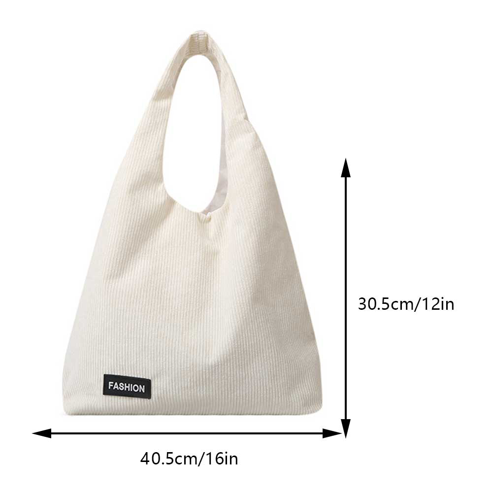 Women Top Handle Bag Foldable Travel Satchel Bag Versatile Corduroy Shoulder Bag Soft Large Capacity Reusable Shopping Bag