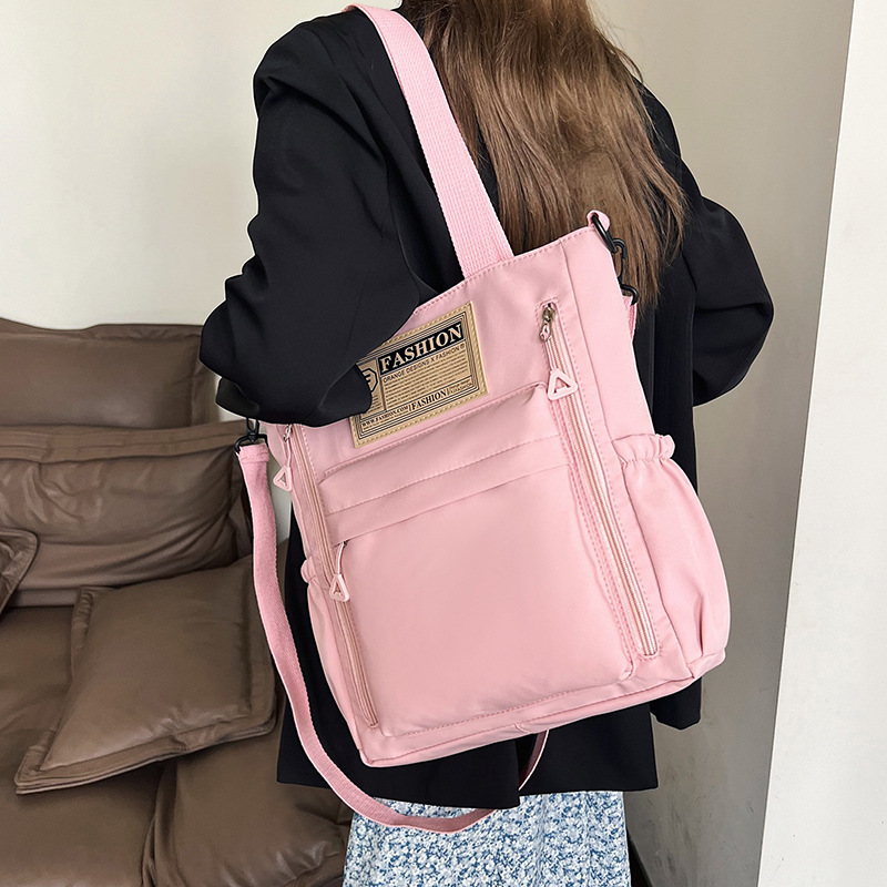 Newest Female Teens Students' Shoulder Bag Korean Style Contrast Color Handbag Stylish Nylon Korean Crossbody Shopping Bags