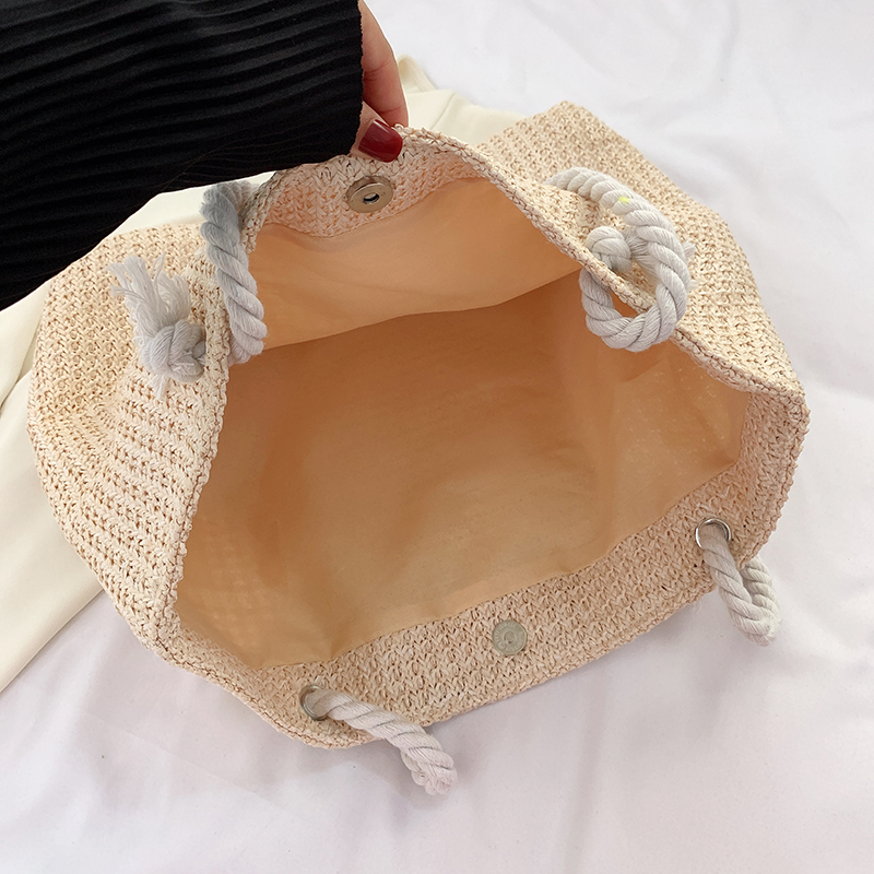 Straw Weave Tote Summer Beach Bags for Women 2024 Large Capacity Fashion Shoulder Bag Lady Handbags and Purses
