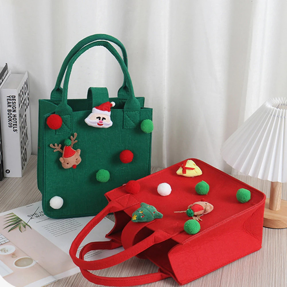 Reindeer Decorations Home Decor Creative Christmas Gift Packaging Box Christmas Felt Gift Bag Year Childrens Gift 241107