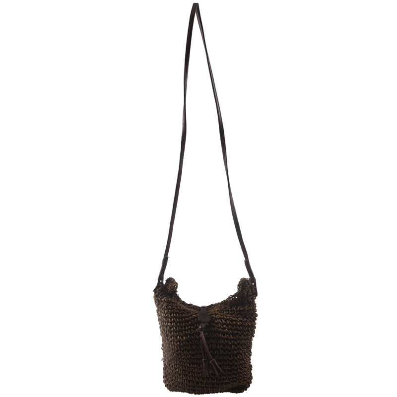 Fabric bags Shoulder Straw Summer of Women Fabric Crossbody Bags Canvas Jute Beach Travel Bag Brown