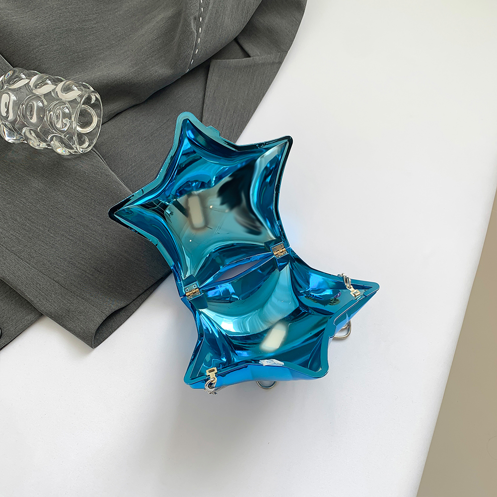 Creative Acrylic Clutch Purse with Chain Strap Star Shape Y2K Purse Cute Small Purse Trendy Crossbody Bag